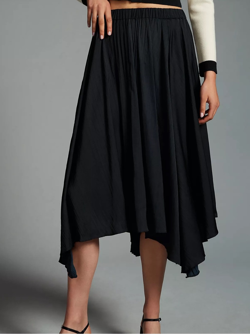 By Anthropologie Black Sleek A-Line Skirt Size XS